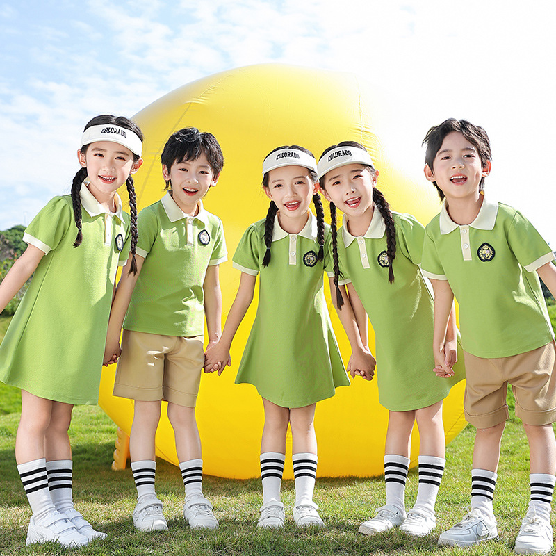 幼兒園園服夏裝短袖兒童校服小學生班服學院風運動服夏季畢業套裝