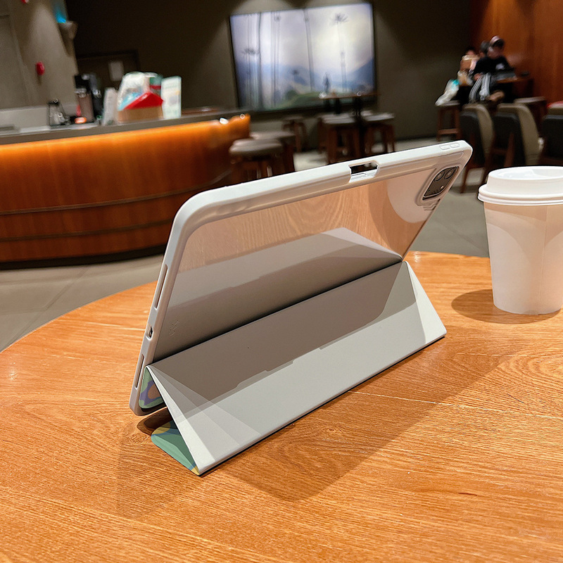 Apple iPadのスリープウェイク機能に適したスマイルフェイスパターンのタブレット保護カバーをカスタマイズしてください。|undefined