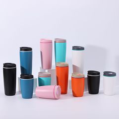 シンプルなステンレス製のシンプルなストレートドリンクコーヒーカップ、見栄えの良いコンパクトな魔法瓶カップ、アウトドア男性と女性の旅行用カーカップ