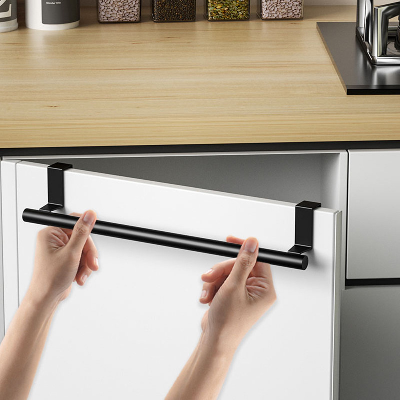 Cross-border cabinet door back rag rack kitchen multi-purpose towel single rod bathroom towel rack punch-free rack