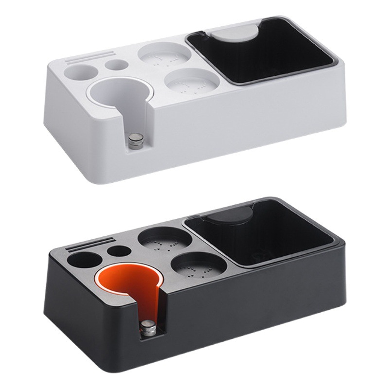 ABS multi-función de prensa Fundación asiento de la máquina de café mango soporte de prensa polvo martillo paño Dispositivo de almacenamiento de polvo 51/58 Universal