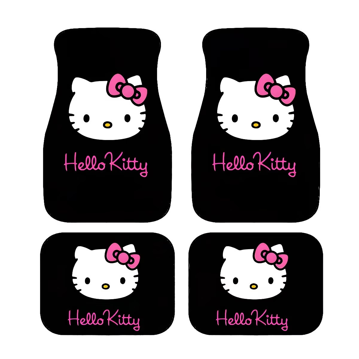 Cross-Border Temu New Hot-Selling Cartoon Hello Kitty Car Floor Mats, Dirt-Resistant, Wear-Resistant, Easy to Care For, Four-Piece Set, Dropshipping