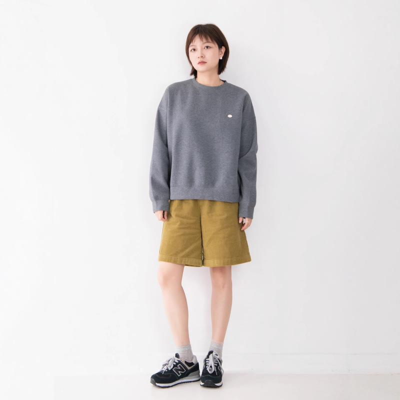 新疆棉质圆领套头小标装饰长袖卫衣女宽松百搭休闲简约上衣|undefined