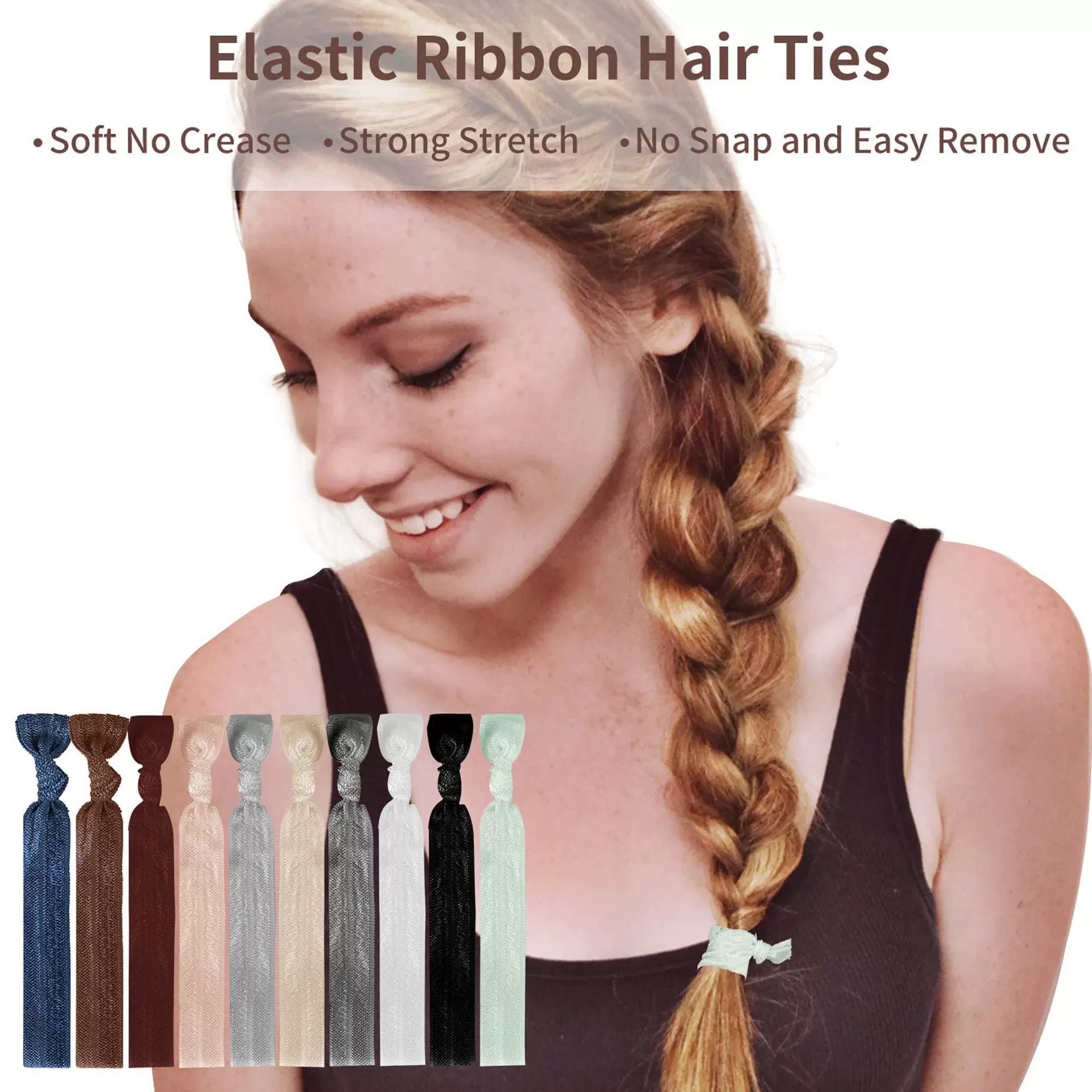 跨境热销打结皮筋发带松紧发带DIY手工发绳弹力头绳可订Logo发绳