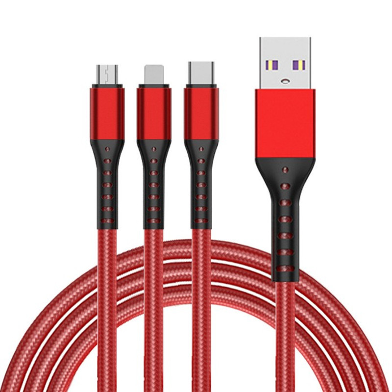 Cable de datos tres-en-uno de la carga rápida estupenda 66W 6A PARA EL tipo-c de Apple Android uno-a-tres cable de carga del regalo