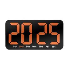 ✅新款挂钟简约大屏挂立两用时钟客厅钟表带温度多功能闹钟6638