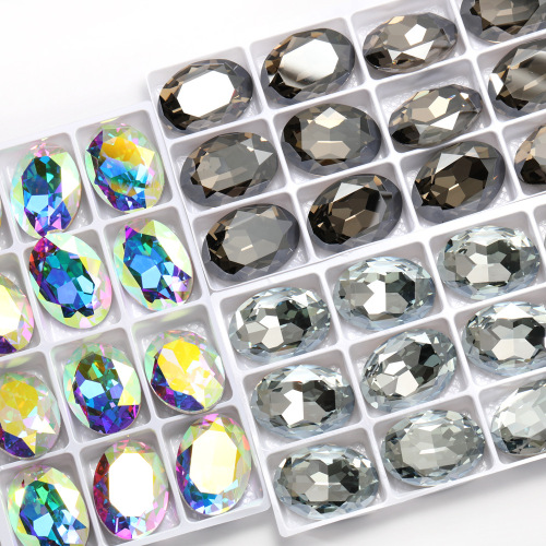 High-end Elliptical Glass Drill K9 Quality Full Glass Drill DIY Jewelry Accessories Embroidery Drill for Clothing Shoes Bags and Accessories