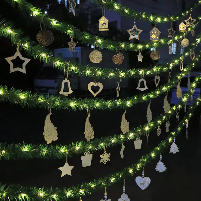 圣诞节装饰藤条商场布置挂饰场景用品发光藤草拉旗diy材料包冰雪