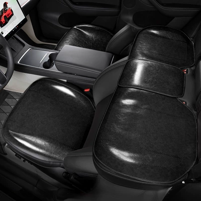 ES200/ES300h Special Car | Seat cushion, seat cover - type-a-oil-wax-leather-ebony-black-three-piece-set