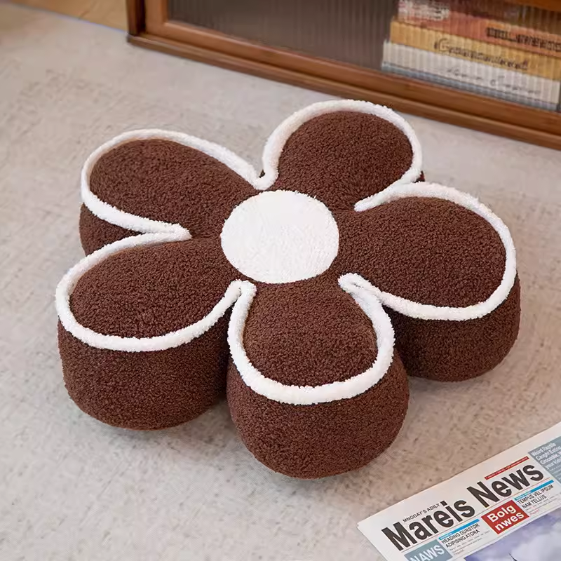 Cojín de Silla de Flor de Peluche de Franela y Algodón PP para Oficina y Hogar