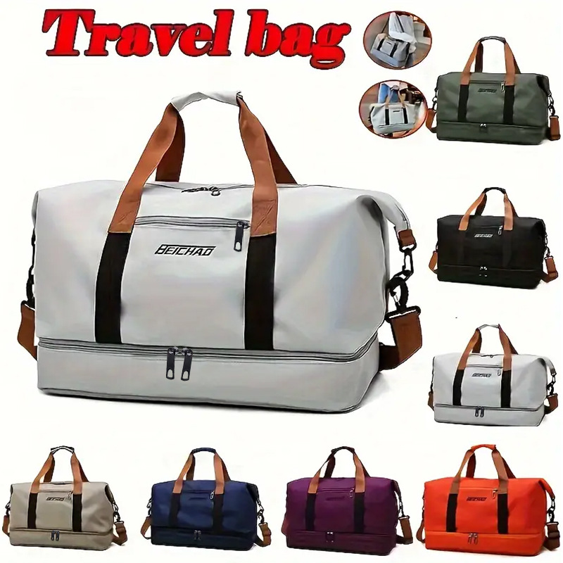Bolso de Viaje de Gran Capacidad de Tela Oxford y Nylon Impermeable y Resistente al Desgaste para Viajes Cortos