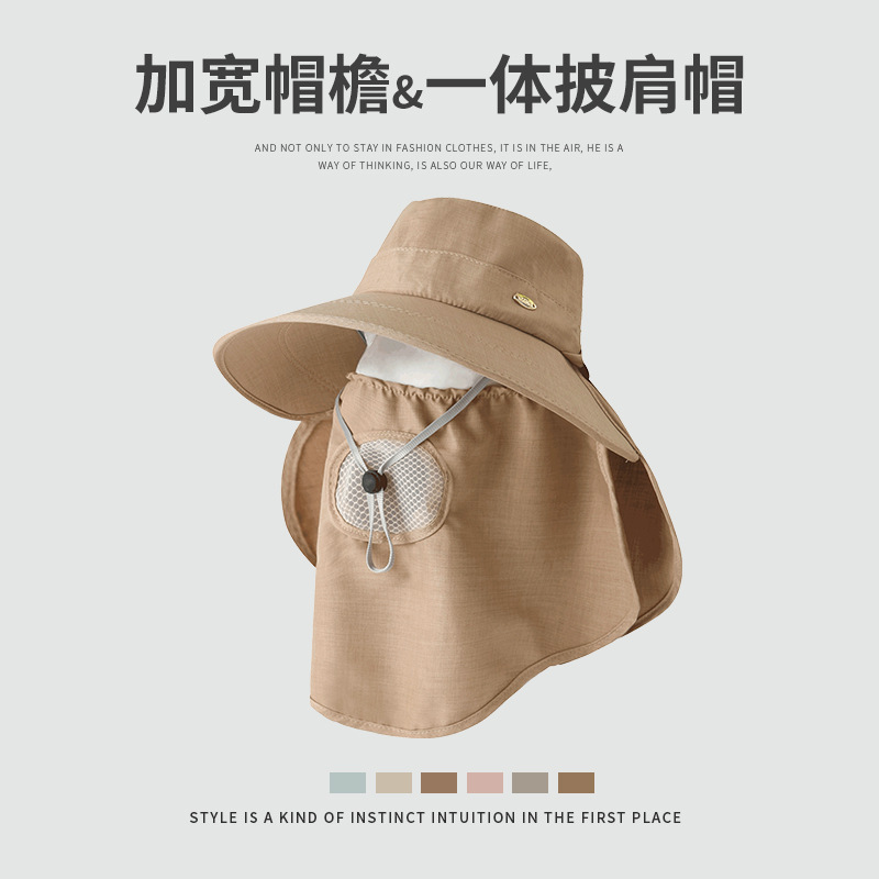 アメリカのレトロなカジュアルなカーキ色の登山帽女性夏の日焼け止め通気シェード漁師帽子釣りキャンプ帽|undefined