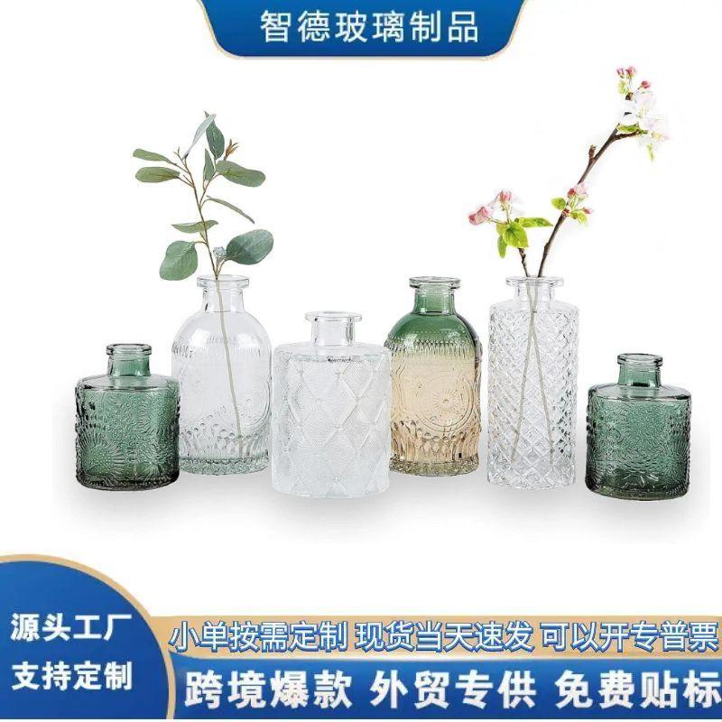 Amazon conjunto de vasijas de vidrio floral de alto nivel sentido retro mini vasijas en el viento de alta belleza adornos