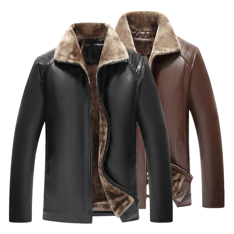 Chaquetas de cuero para hombre de nuevo estilo para personas de mediana edad y mayores, venta directa del fabricante, abrigos de cuero al por mayor.