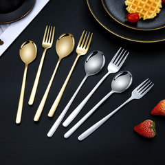 304 stainless steel spoon Korean long handle household thickened children's eating adult stirring spoon soup spoon 410 soup spoon
