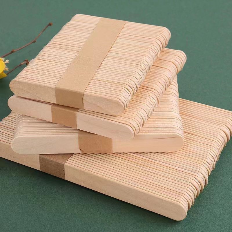 Ice Cream Sticks Wooden Sticks Homemade Popsicles Food Grade Wooden Sticks Original Color Wooden Popsicles Disposable Ice Cream Sticks for Home Use
