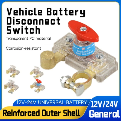 Car Battery Disconnect Switch, New Thickened Pure Copper Negative Terminal for Car and Small Vehicle Power Supply Battery Terminal