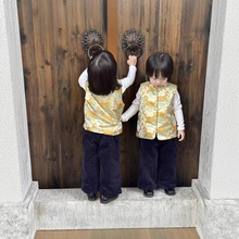 男童冬装儿童唐装马甲宝宝礼服小童冬季中国风过年拜年服虎镇五毒