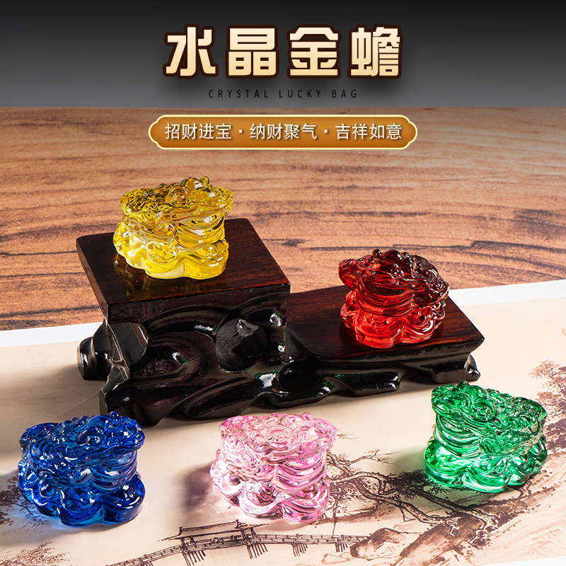 Glass Three-Legged Golden Toad Small Golden Toad Glass Ornaments Opening Gifts Home Decoration Manufacturer Wholesale Glass Three-Legged Golden Toad Small Golden Toad Glass Ornaments Opening Gifts Home Decoration Manufacturer Wholesale