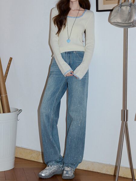 Denim autumn trousers