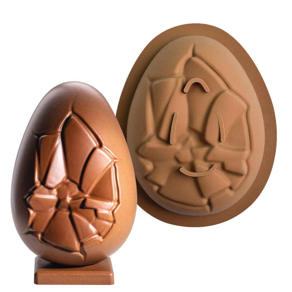 Pascua de dos piezas único semicírculo huevo mousse pastel molde DIY chocolate percusión silicona molde para hornear
