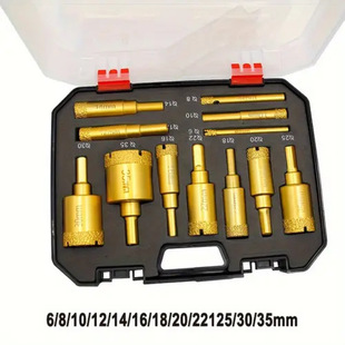 12Pc Hand Drill Hole Opener Boxed Marble Drill Bit Tile Brazed Stone Diamond Drilling Bit Set