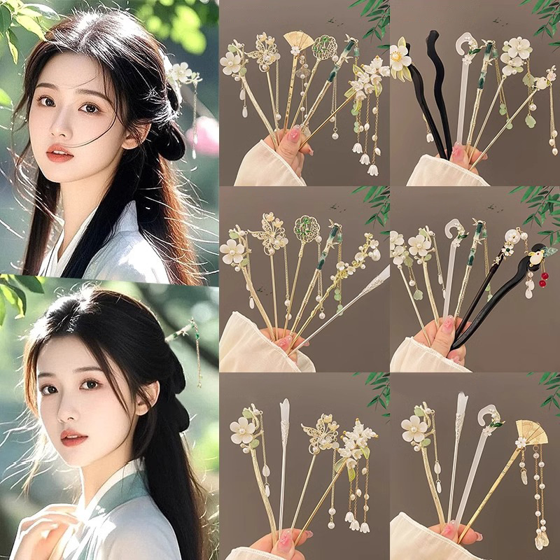 Niños nuevo estilo antiguo chino pinzas de cabello niñas 2025 nuevo pinzas de cabello de caballo falda paso rocker ropa de estilo chino pinzas de cabello tocado