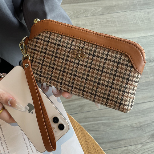 Clutch bag canvas temperament hand bag women's small bag coin purse clutch bag can hold mobile phone fashion 2024 new style exquisite