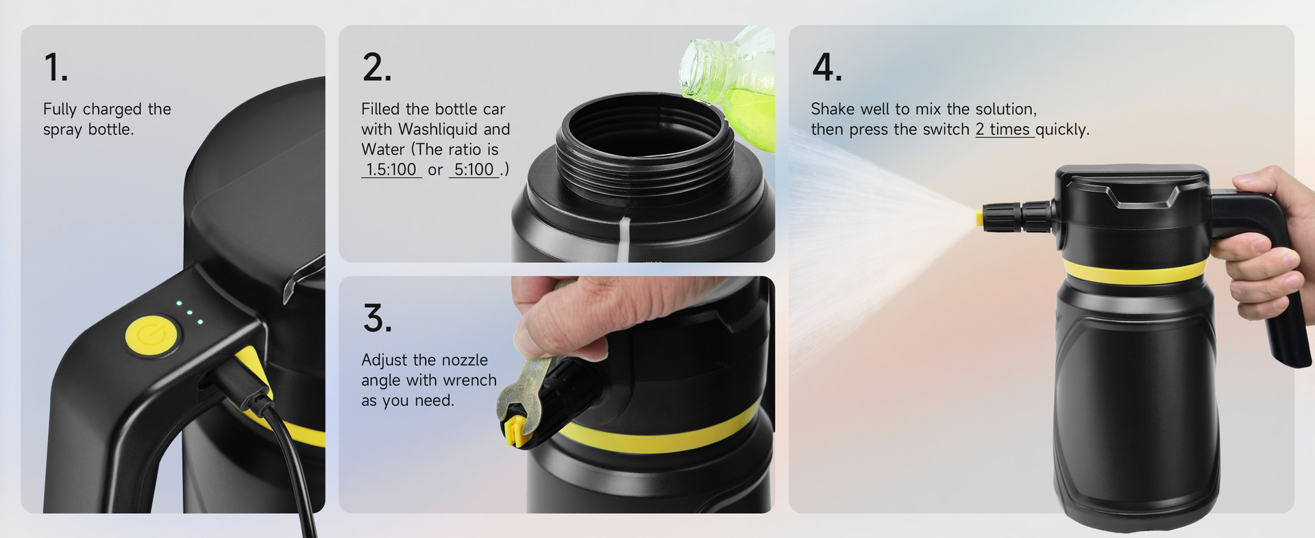 Factory Direct Supply, Cross-Border Exclusive Car Wash Spray Bottle, 2L Large Capacity High-Pressure Foam Bottle, Car Foam Spray Bottle