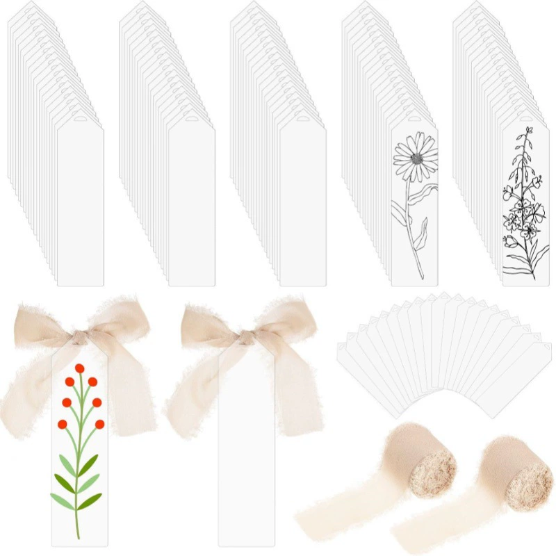 Пустая прозрачная акриловая лента закладка этикетка DIY вечеринка визитная карточка резервирование логотип свадебного стола