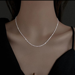 スパークリングネックレスレディースニッチシルバー鎖骨チェーンインスタイルベビーブレス多用途新しい女性ネックレスアクセサリー