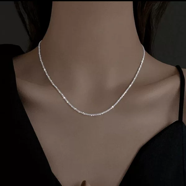 Sparkling Necklace Women's Niche Silver Clavicle Chain Ins Style Baby's Breath Versatile New Women's Necklace Accessories