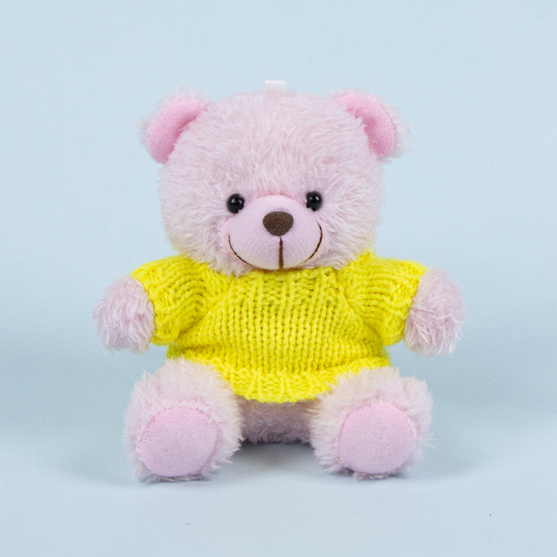 Lindo osito llavero colgante regalo creativo muñecas de peluche vestidas osito de peluche colgante de mochilas escolares para parejas