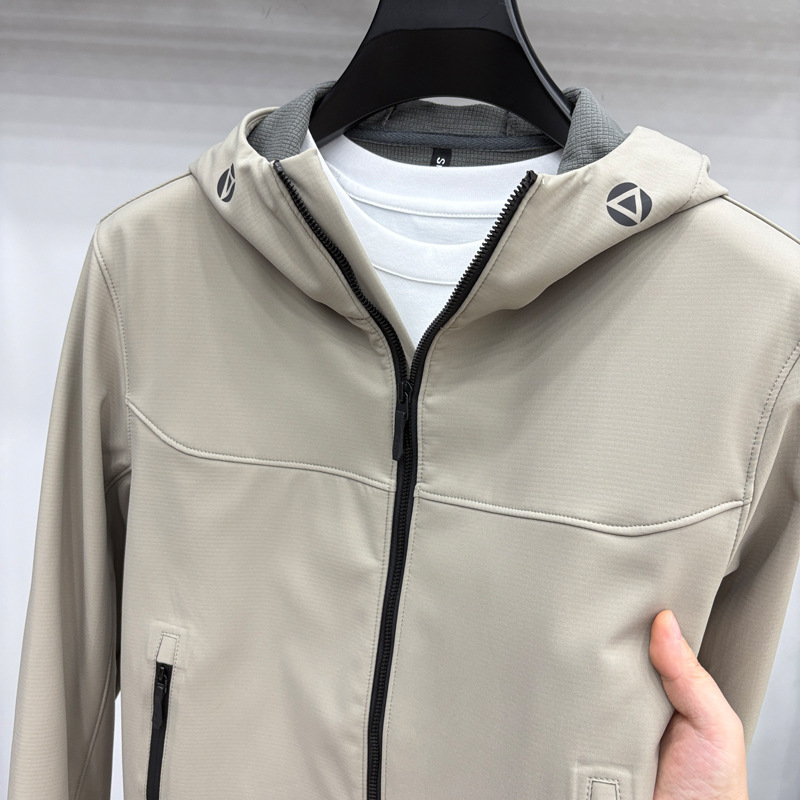 Men's Spring and Autumn New Casual Jacket, Youth Hooded Loose Trendy Stylish High-End Outdoor Windbreaker Jacket for Men