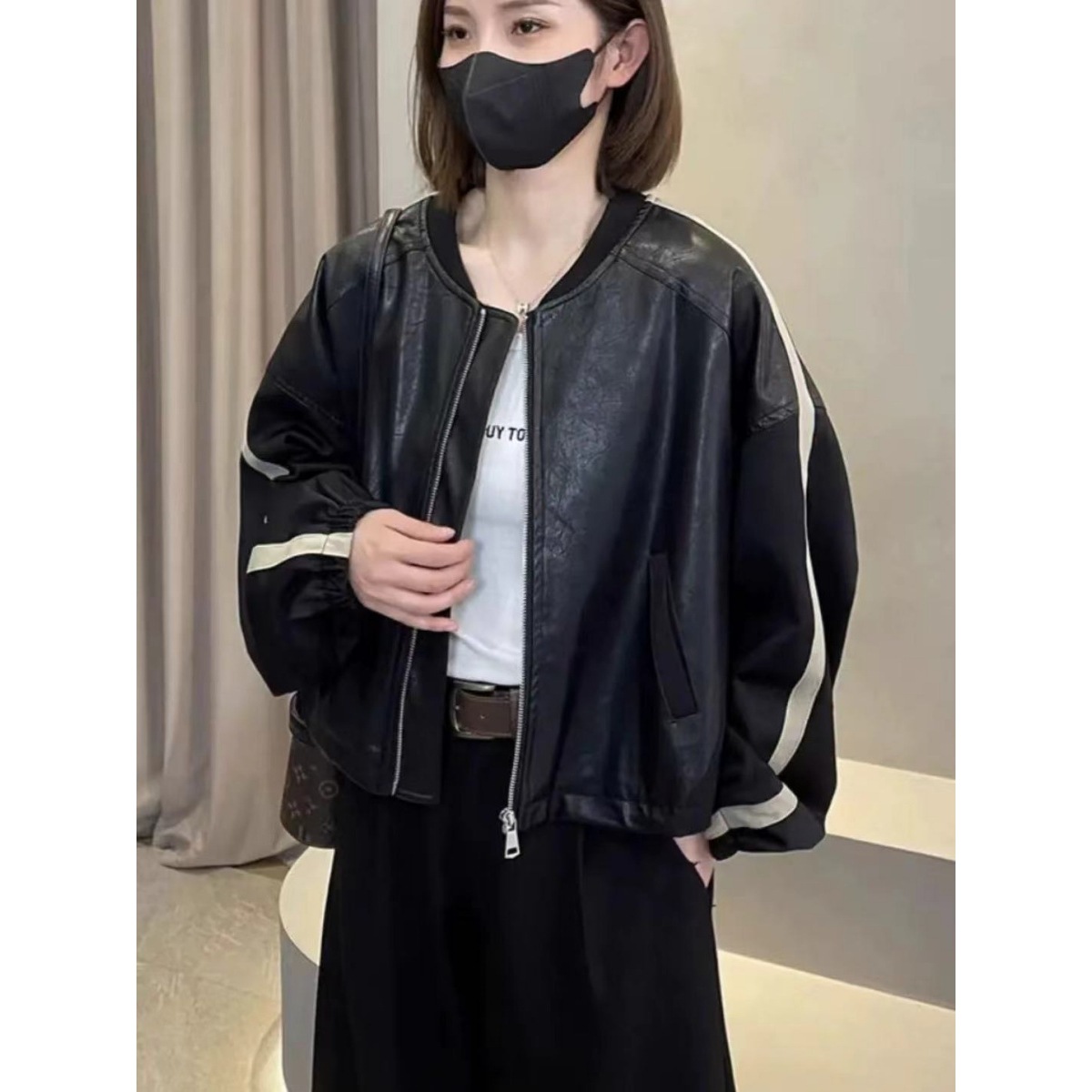 欧货拼接撞色棒球服外套女2025春季新款百搭休闲小个子夹克上衣潮
