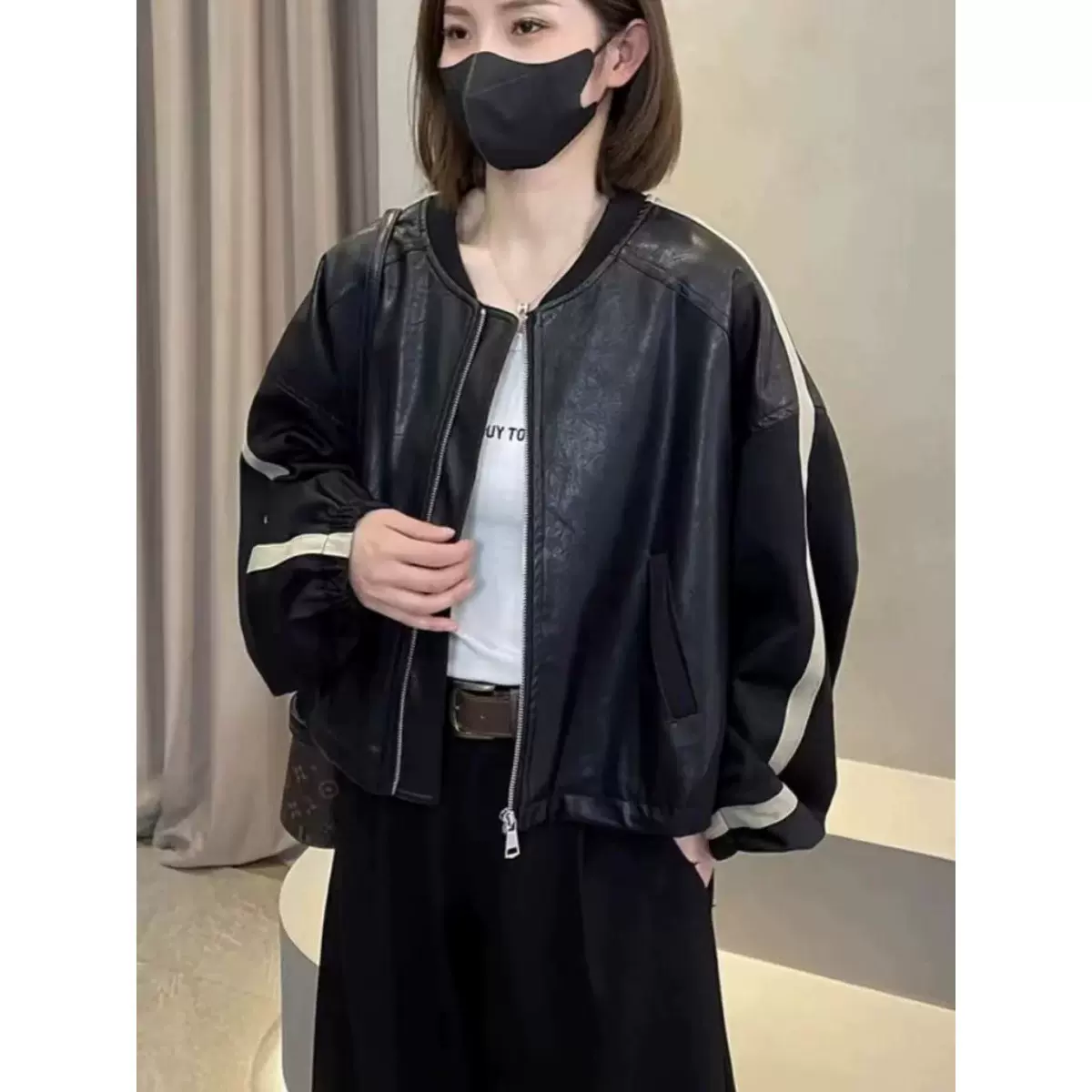 欧货拼接撞色棒球服外套女2025春季新款百搭休闲小个子夹克上衣潮