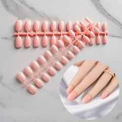 新品甲片24片純色亮面短橢圓美甲貼片可卸甲成品穿戴甲片假指甲片