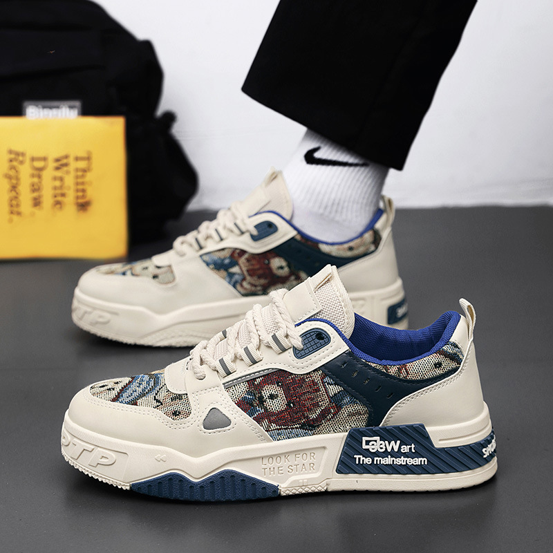 Men's Shoes, Winter Breathable, Versatile, Casual Design, Niche Sneakers, Youth Sports Thick-Soled Height-Increasing Canvas Trendy Shoes