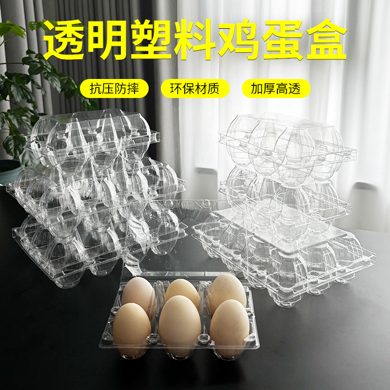factory direct transparent disposable egg storage box packing box egg tray plastic thickened egg storage box blister inner support