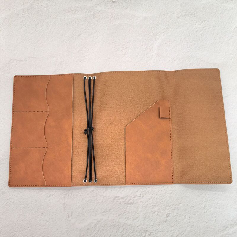 A5 Vegan Leather Diary Cover with Replaceable Inner Pages, Vintage Simple Travel Journal Notebook Leather Cover