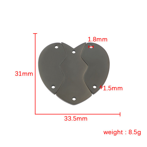 New style mirror titanium steel three-piece detachable large heart puzzle with single and double holes inside DIY jewelry accessories