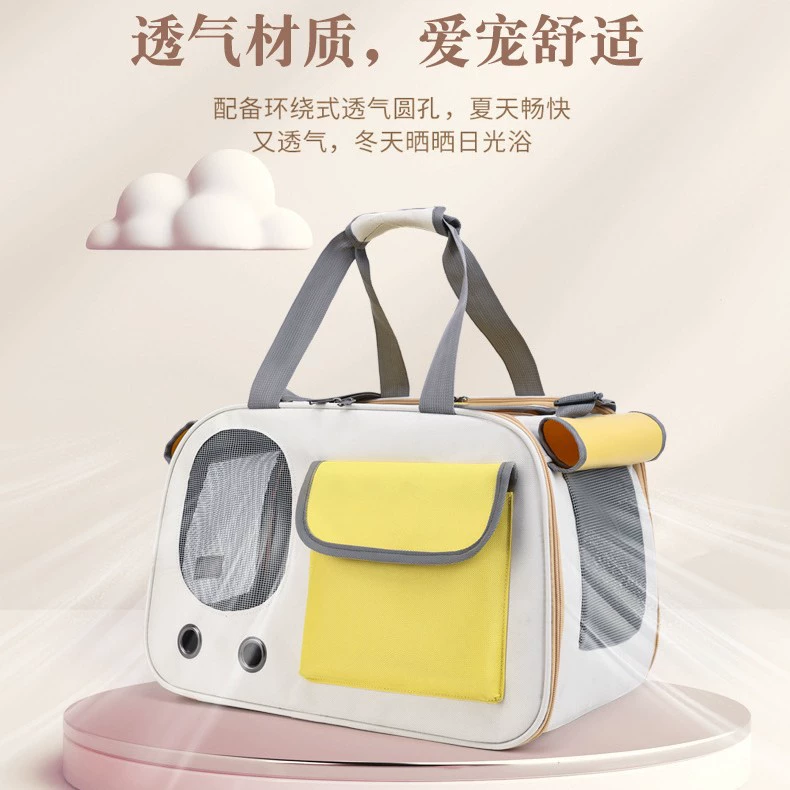 Сумка для кошек, большая вместительная легкая дорожная дышащая сумка для домашних животных, оптовая продажа, новая модная сумка через плечо для собак из ткани Оксфорд