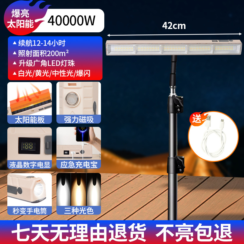 Iluminación de carga LED transfronteriza puestos de mercado nocturno luz de emergencia de corte de energía doméstica tubo de carga de camping de succión magnética inalámbrica
