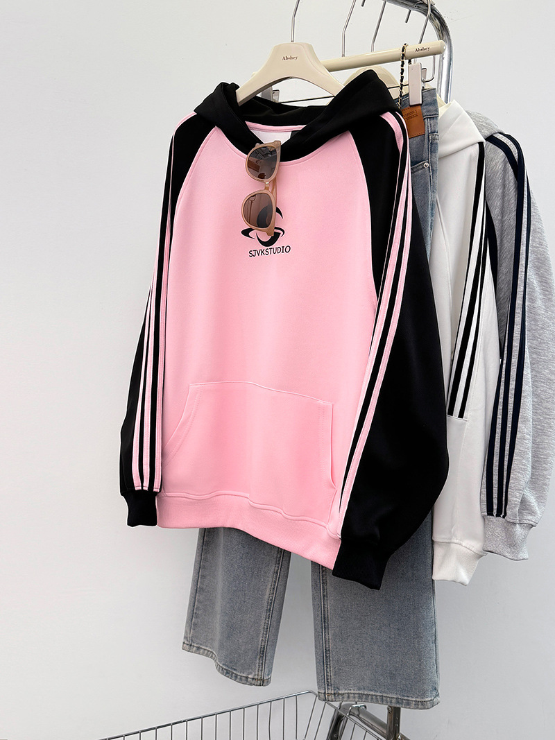 Felpa unisex coppia outfit primavera autunno sottile 2024 felpa con cappuccio stampata larga stile coreano top 100 kg_voghion.com