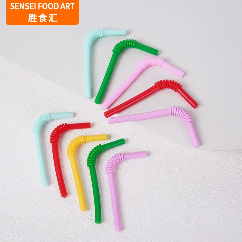 ПВХ симулятор мини-соломинки DIY ручной работы симулятор еды, игры с молоком, чайные аксессуары, домашние игрушки, цветные поддельные соломинки