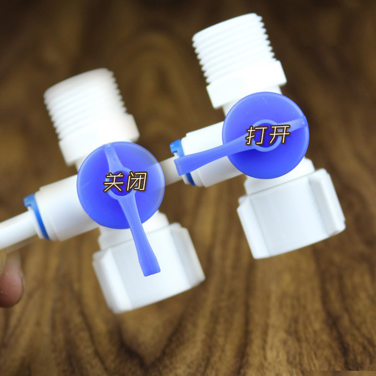 2 puntos de acero plástico de una sola pieza de tres vías válvula de bola engrosada POM plástico de calidad alimentaria purificador de agua interruptor de entrada de agua