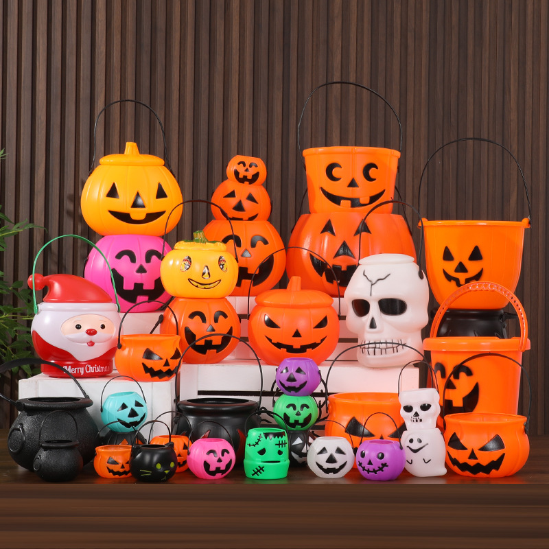 Cubo Decorativo de Calabaza de Halloween de Plástico para Bares y Fiestas image 3