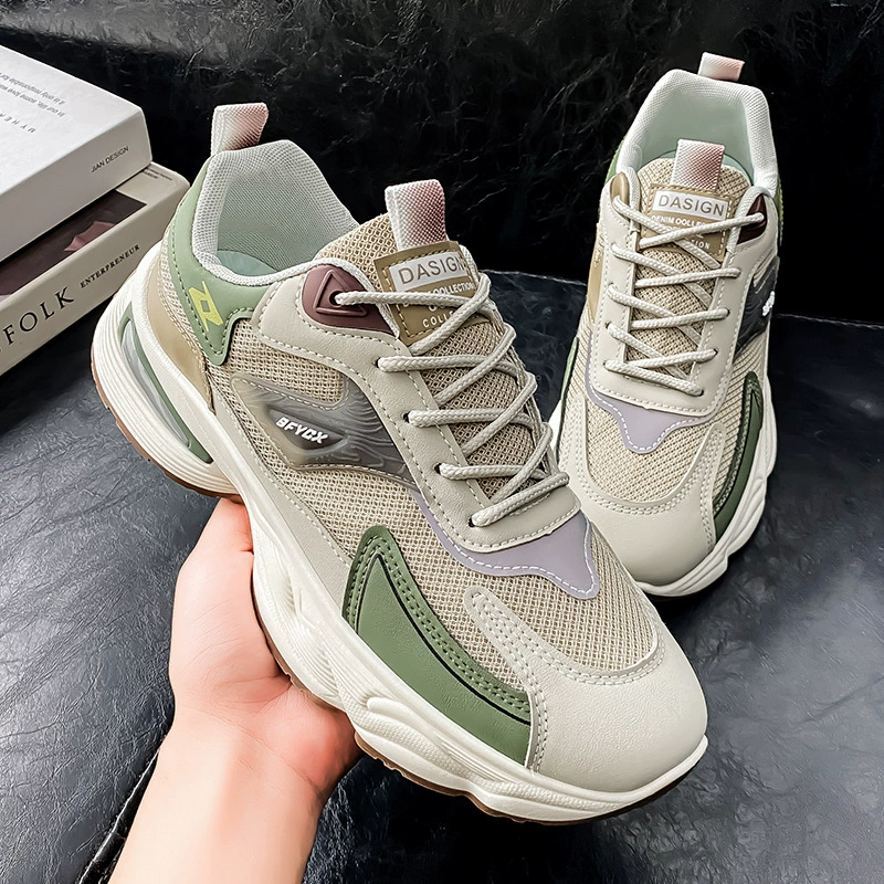 Мужская обувь, новая летняя мужская спортивная обувь с дышащей сеткой, мужская модная универсальная нескользящая повседневная обувь для пап на толстой подошве