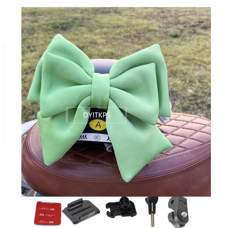 Oversized Helmet Decoration Bowknot Motorcycle Electric Car Full Helmet Women's Riding Decoration Quick Disassemble Style Car Backup