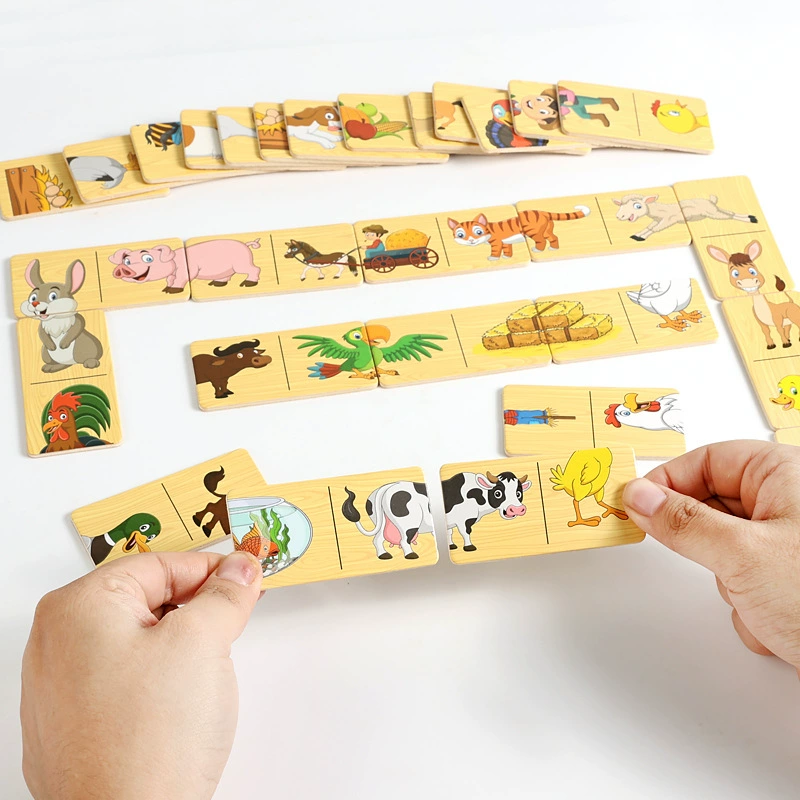 Intellectual farm for training, cognitive brainteaser, dominoes, toy, early education, training